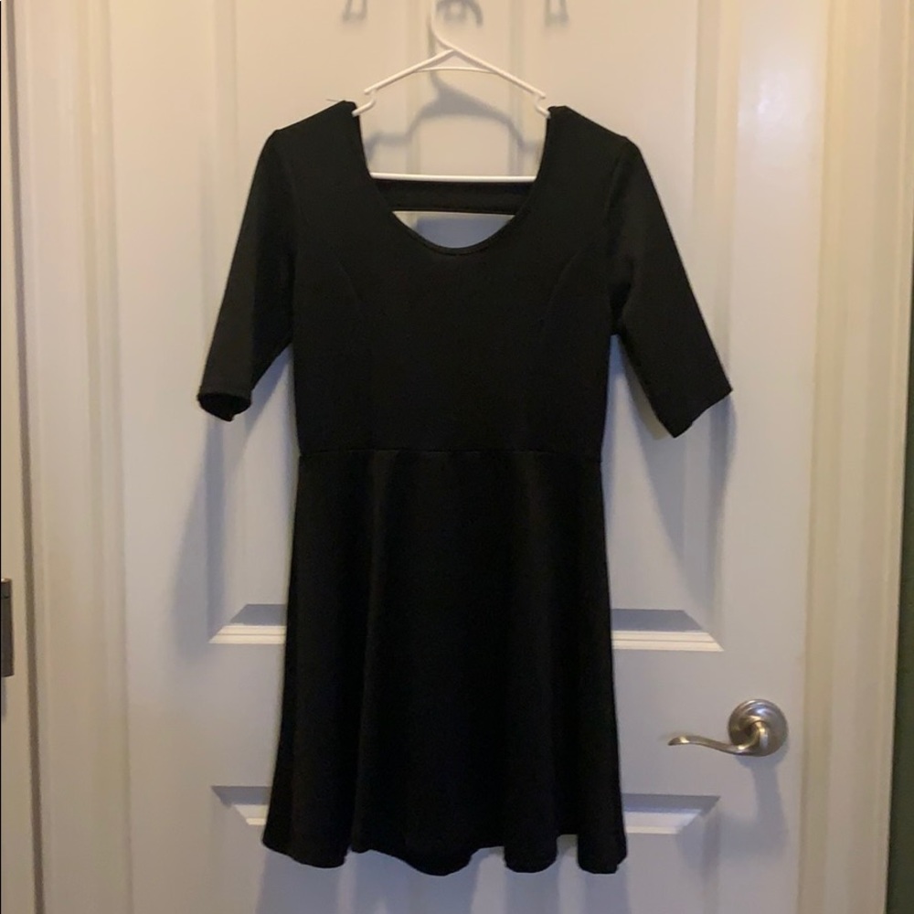 Black dress with half sleeves and back detail